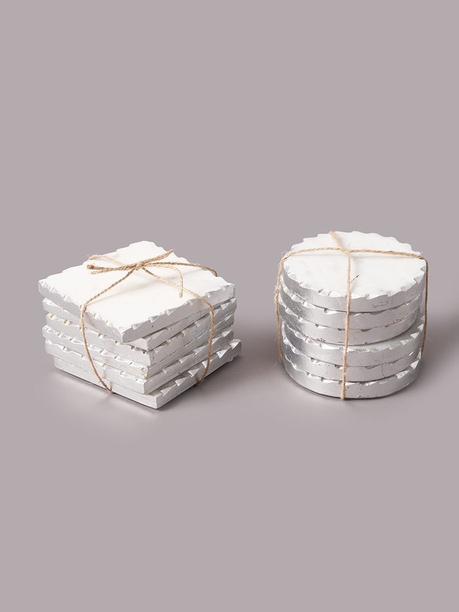 Shimmer & Sip White & Silver (Set of 6)