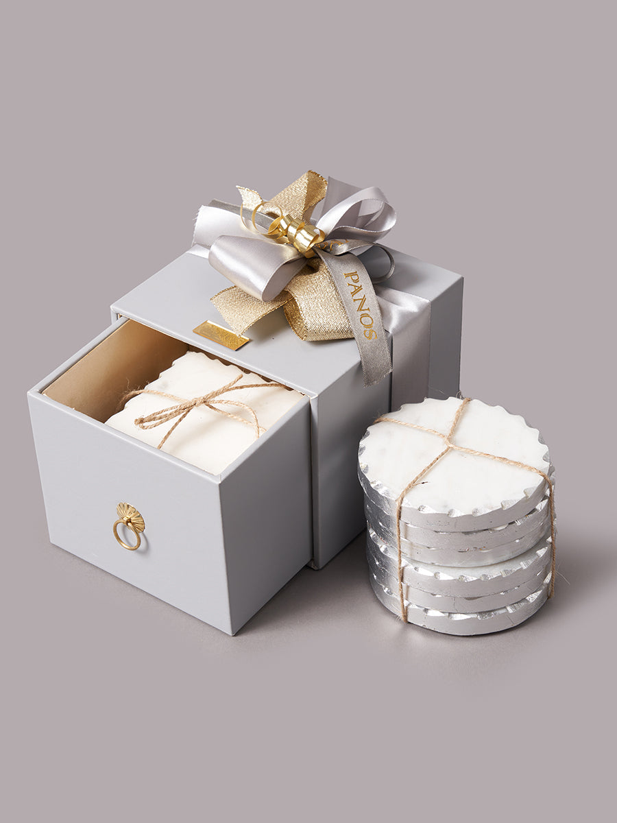 Shimmer & Sip White & Silver (Set of 6)