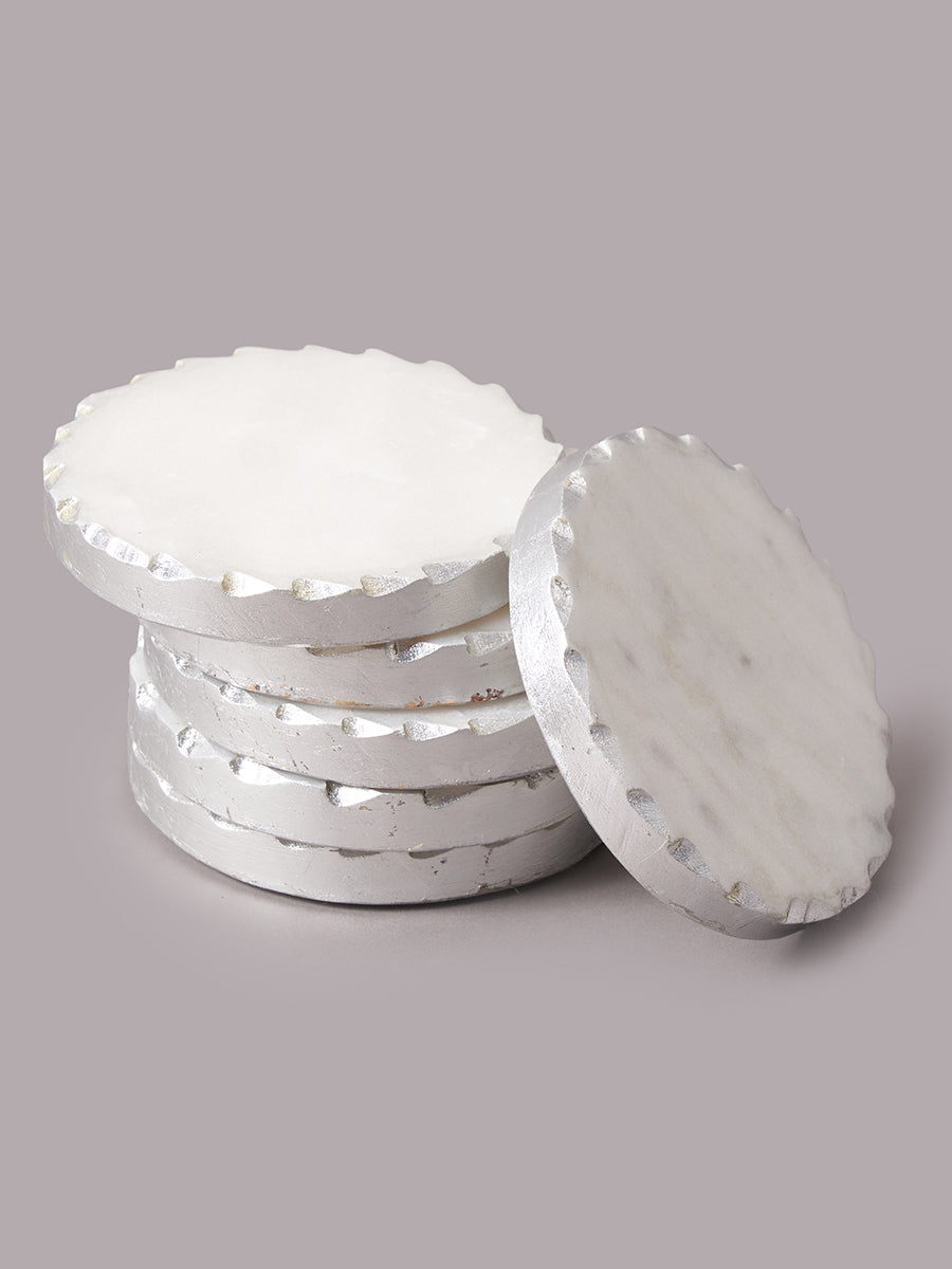Shimmer & Sip White & Silver (Set of 6)